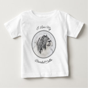 T-shirt Pour Bébé Dessin de Colley à barbe - Art original de chien m