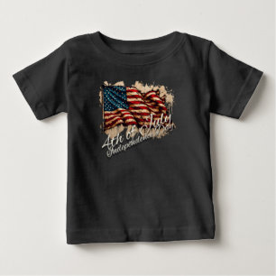 T-shirt Pour Bébé Dessin de drapeau américain vintage pour le 4 juil