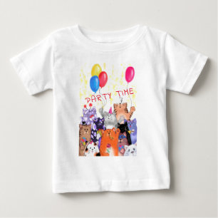 T-shirt Pour Bébé Dessin de fête de chats heureux - Drôle