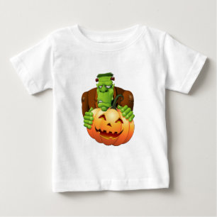 T-shirt Pour Bébé Dessin de Frankenstein Monster avec Citrouille