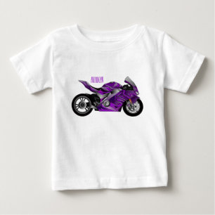T-shirt Pour Bébé Dessin de moto de sport violet
