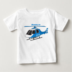 T-shirt Pour Bébé Dessin d'hélicoptère du service de police mignon