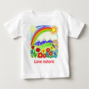 T-shirt Pour Bébé Dessin naturel coloré pour les amoureux de la natu