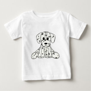 T-shirt Pour Bébé Dessin simple de contour de chien en peluche dalma