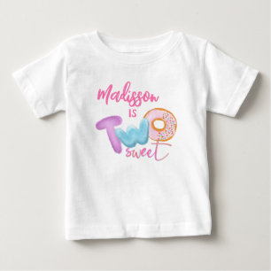 T-shirt Pour Bébé Deux douces beignets rose fille 2e anniversaire
