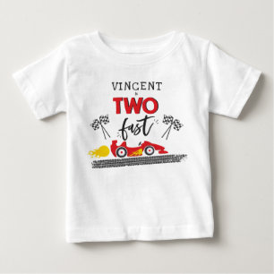 T-shirt Pour Bébé Deux Fast Red Race Car 2e Anniversaire