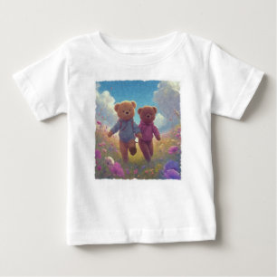 T-shirt Pour Bébé Deux mignons Amis Ours En Teddy