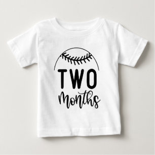 T-shirt Pour Bébé Deux Mois de Baseball pour Bébé - Jalons de Dévelo