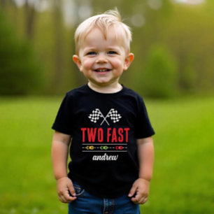 T-shirt Pour Bébé Deux Rapides Voitures de Course Noires 