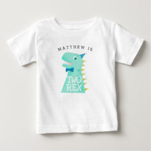T-shirt Pour Bébé DEUX REX Birthday Boy Dinosaur