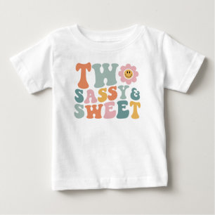 T-shirt Pour Bébé Deux Sassy & Sweet Toddler Deuxième anniversaire