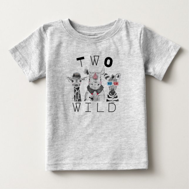 T-shirt Pour Bébé Deux sauvages | 2ème anniversaire T Shirt (Devant)