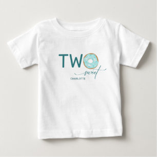 T-shirt Pour Bébé Deux Turquoises doux givrés de la fille Donut 2e a