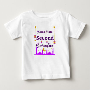 T-shirt Pour Bébé Deuxième Ramadan Nom personnalisé