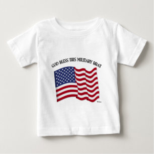 T-shirt Pour Bébé DIEU BÉNISSE CETTE BRATE MILITAIRE avec le drapeau