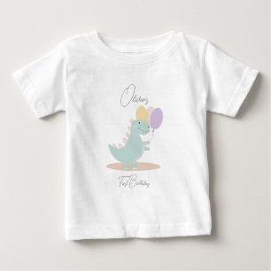 T-shirt Pour Bébé Dinosaur Fille rose bleu Lilac fête d'anniversaire