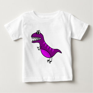 T-shirt Pour Bébé Dinosaure fâché pourpre mignon de bande dessiné