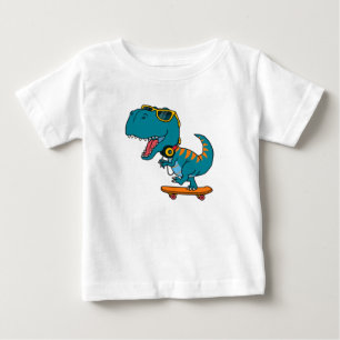 T-shirt Pour Bébé dinosaure jeu skate