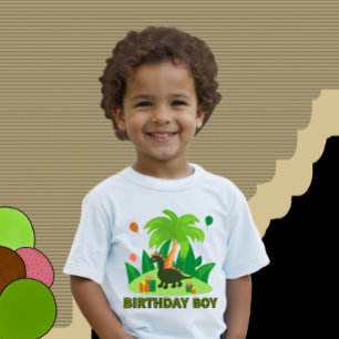 T-shirt Pour Bébé Dinosaure vert pour fête d'anniversaire