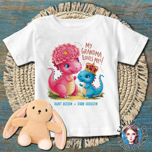 T-shirt Pour Bébé Dinosaures Ma Grande Tante M'Aime