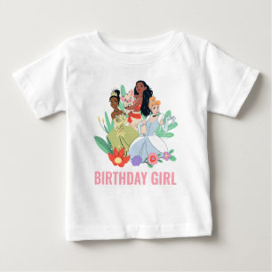 T-shirt Pour Bébé Disney Princess Anniversaire Floral Collage