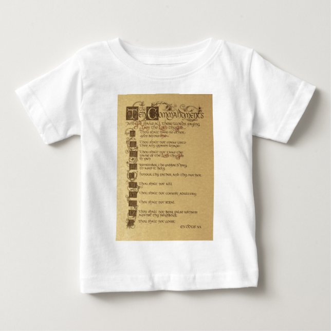 T-shirt Pour Bébé dix commandements (Devant)