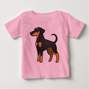 T-shirt Pour Bébé Doberman Pinscher (oreilles de disquette)