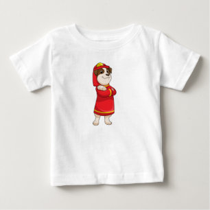 T-shirt Pour Bébé Dog as Firefighter with Helmet