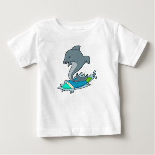 T-shirt Pour Bébé Dolpin comme Surfer avec Surfer