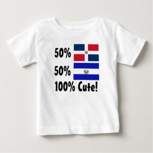 T-shirt Pour Bébé Dominicain de 50% 50% Salvadorien 100% mignon