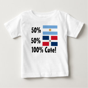 T-shirt Pour Bébé Dominicain de l'Argentin 50% de 50% 100% mignon
