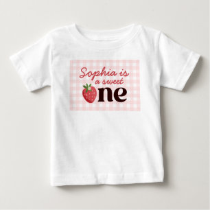 T-shirt Pour Bébé Douce Première Anniversaire de Strawberry