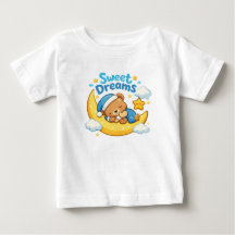 Douces Rêves – T-shirt de bébé ours endormi mignon