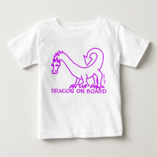 T-shirt Pour Bébé DRAGON À BORD ! MAGENTA 2 de pièce en t de bébé