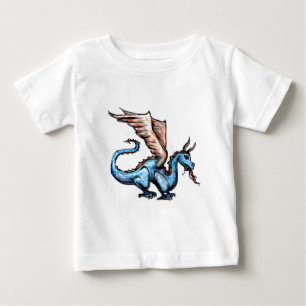 T-shirt Pour Bébé dragon bleu