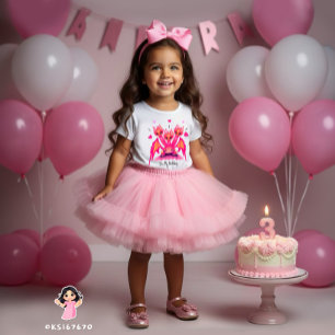 T-shirt Pour Bébé Dragon Rose 3d anniversaire