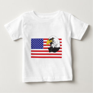 T-shirt Pour Bébé Drapeau américain et aigle à tête blanche
