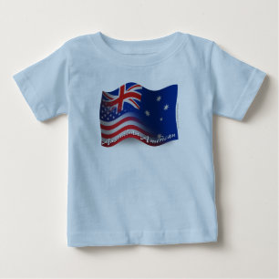 T-shirt Pour Bébé Drapeau australien-américain