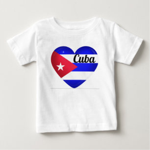 T-shirt Pour Bébé Drapeau cardiaque cubain