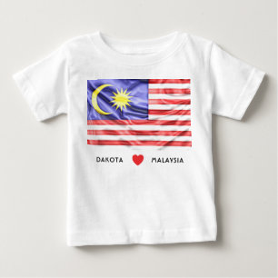 T-shirt Pour Bébé Drapeau de coeur de la coutume I de la Malaisie