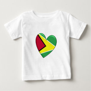 T-shirt Pour Bébé Drapeau de coeur de la Guyane