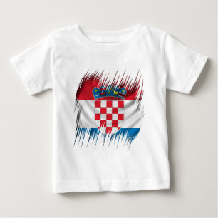 T-shirt Pour Bébé Drapeau de Croate de défibreurs
