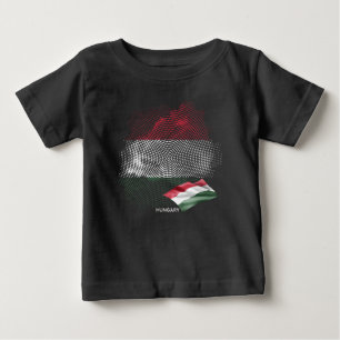 T-shirt Pour Bébé Drapeau de la Hongrie