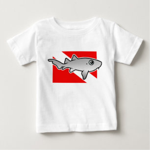 T-shirt Pour Bébé Drapeau de la plongée de requin caricature