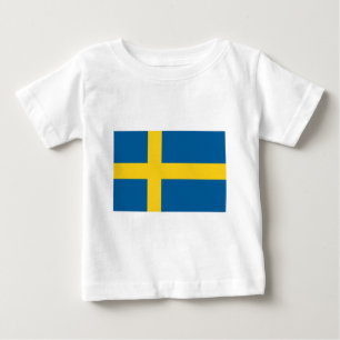T-shirt Pour Bébé Drapeau de la Suède
