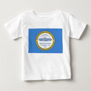 T-shirt Pour Bébé Drapeau de la ville de Boston (Massachusetts)