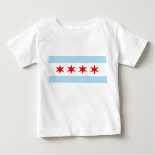 T-shirt Pour Bébé Drapeau de la ville de Chicago (Illinois)