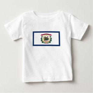 T-shirt Pour Bébé Drapeau de l'État de Virginie occidentale