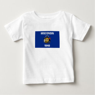 T-shirt Pour Bébé Drapeau de l'État du Wisconsin