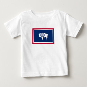 T-shirt Pour Bébé Drapeau de l'État du Wyoming